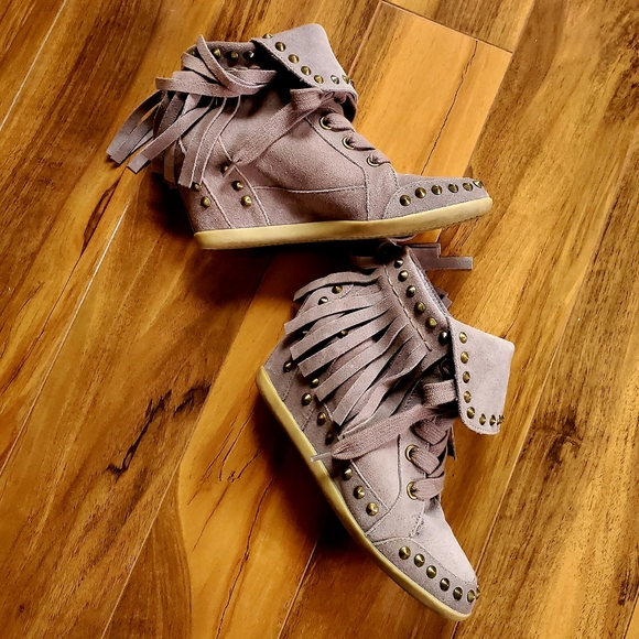 ASH "BABA" Wedge Leather Fringe Boots- Size 40 (EUC) - Picture 8 of 12